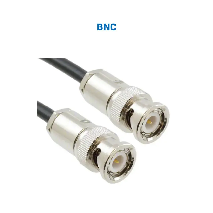 Close-up of BNC cable connectors