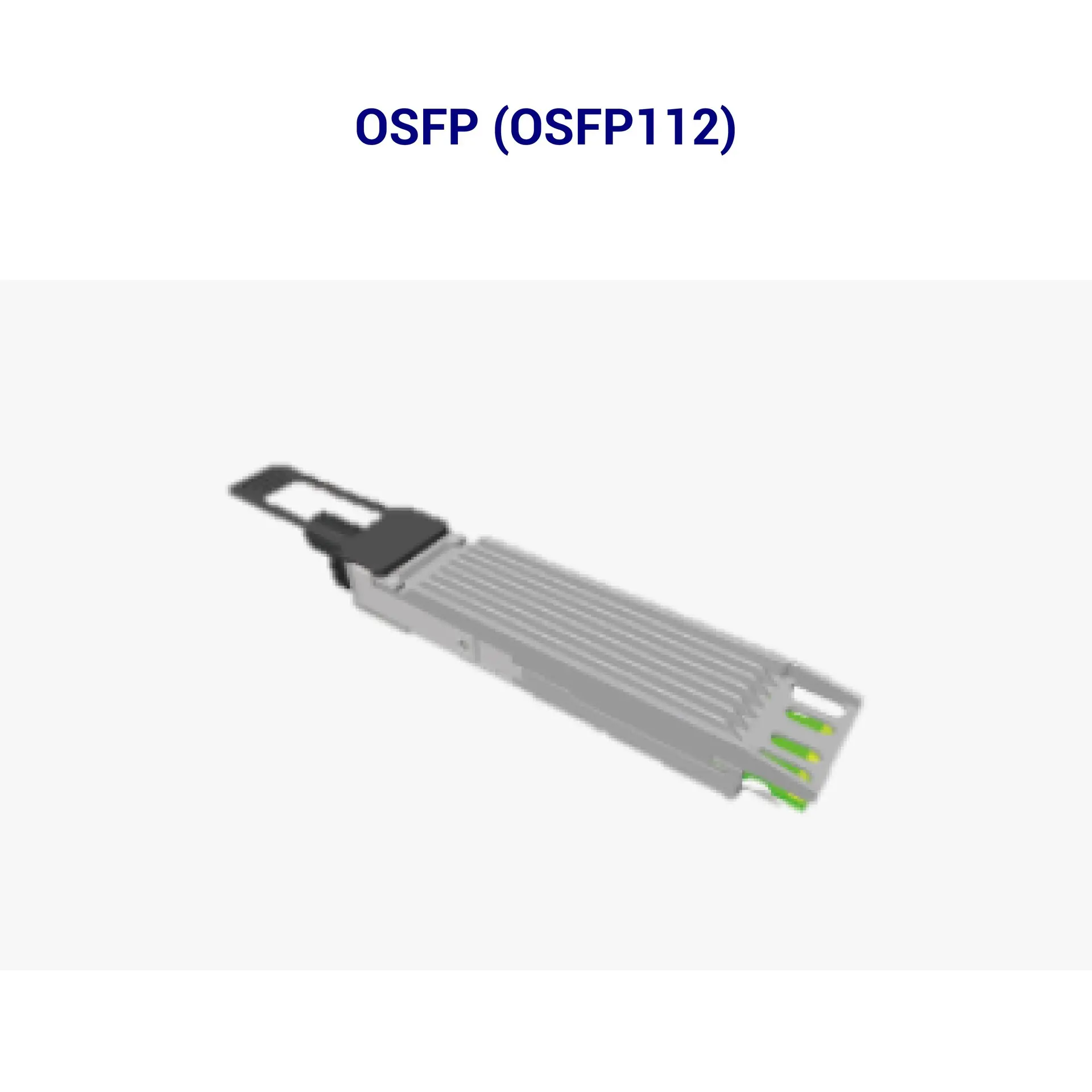 OSFP transceiver on white background