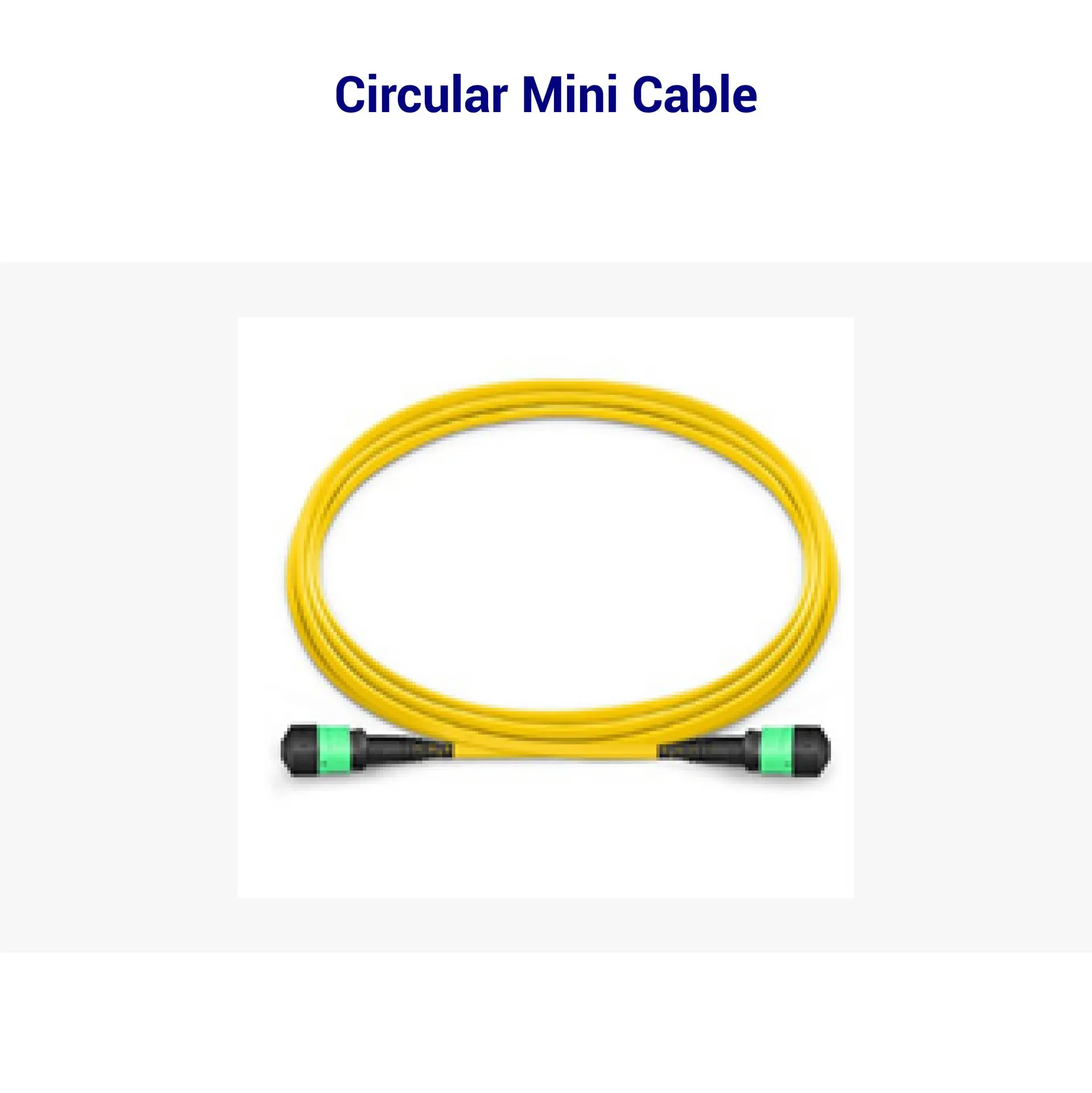Coiled yellow cable with green connectors