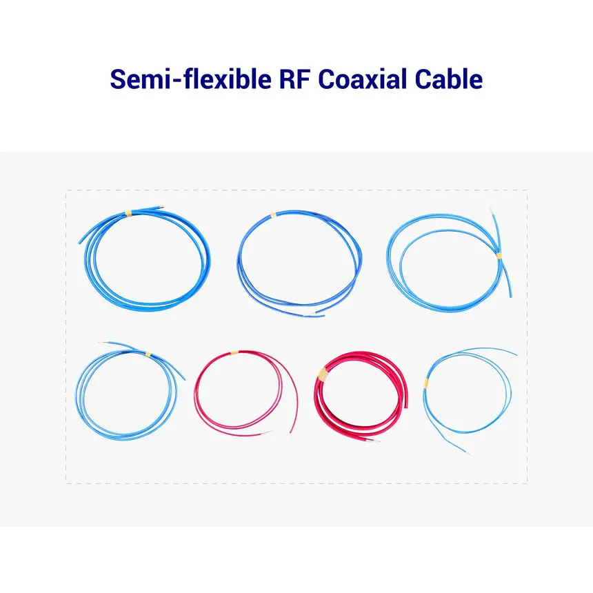 Semi-flexible RF cables in various colors.