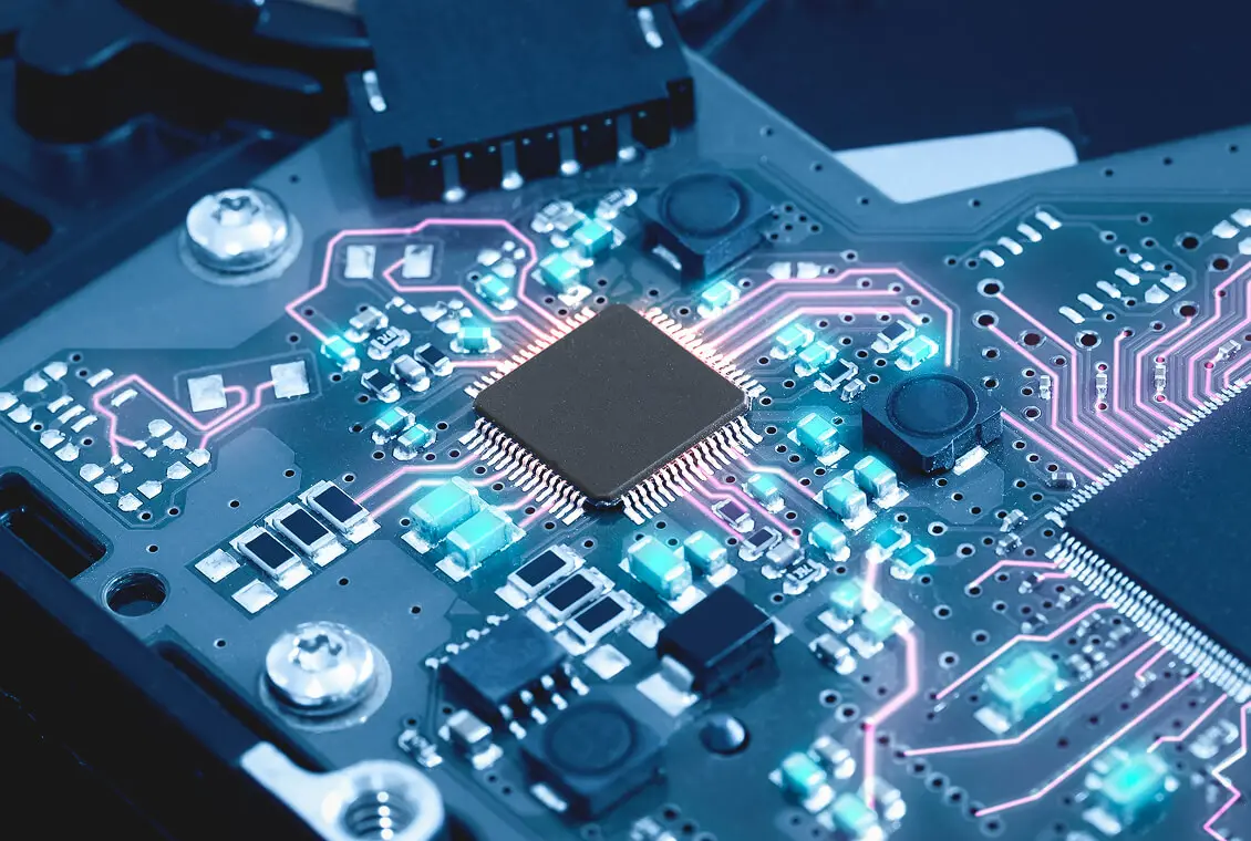 Close-up of a computer motherboard
