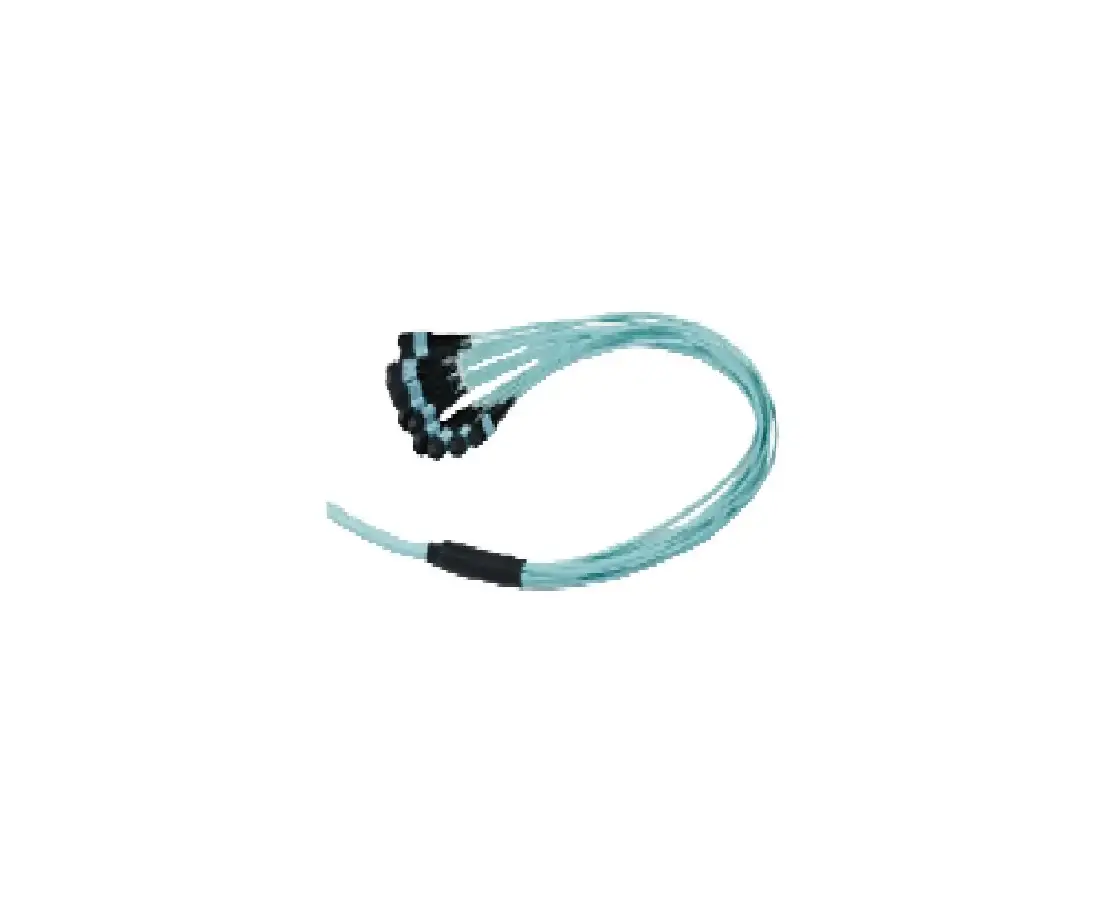 Bundle of turquoise fiber cables