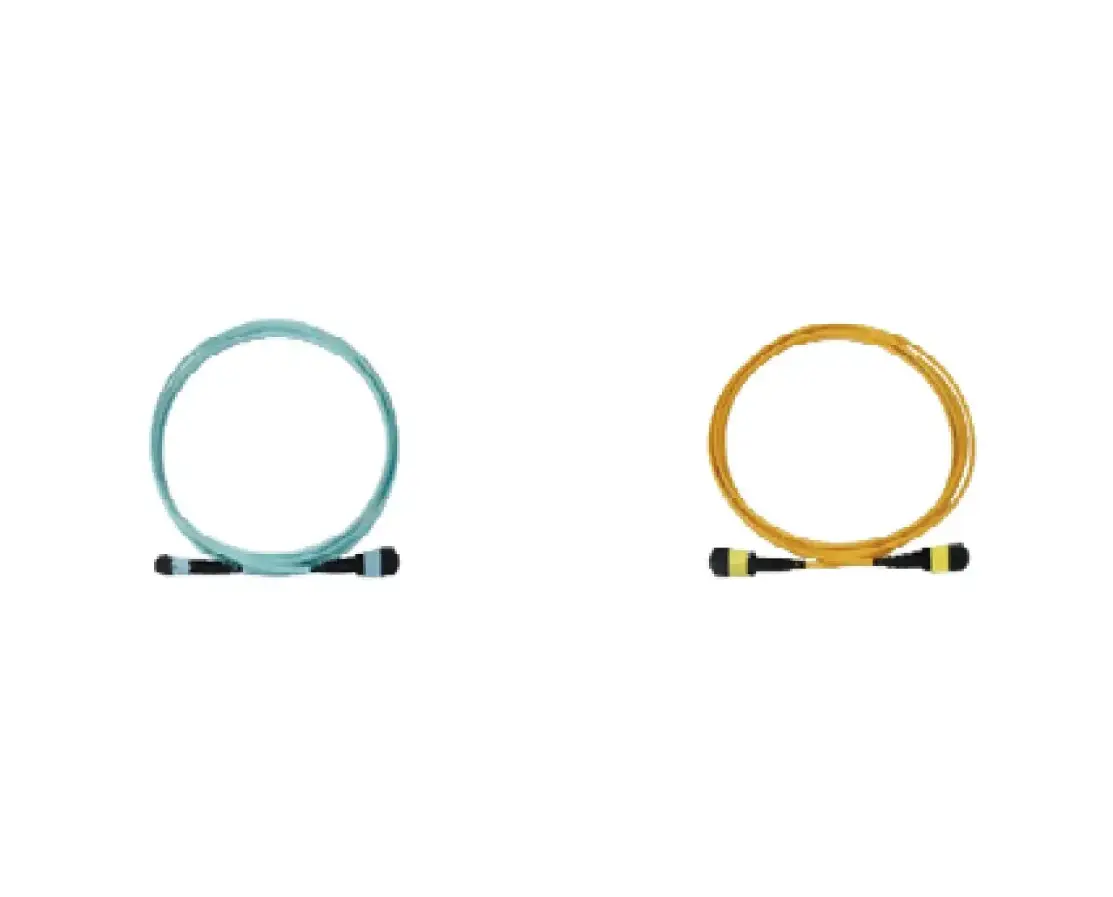 Blue and orange coiled cables