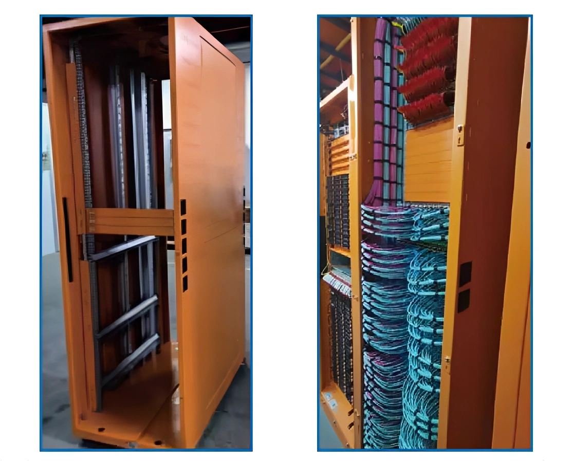 Data center racks with cables and space
