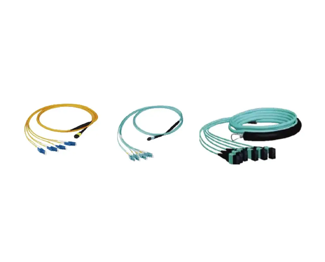Three coiled fiber optic cables