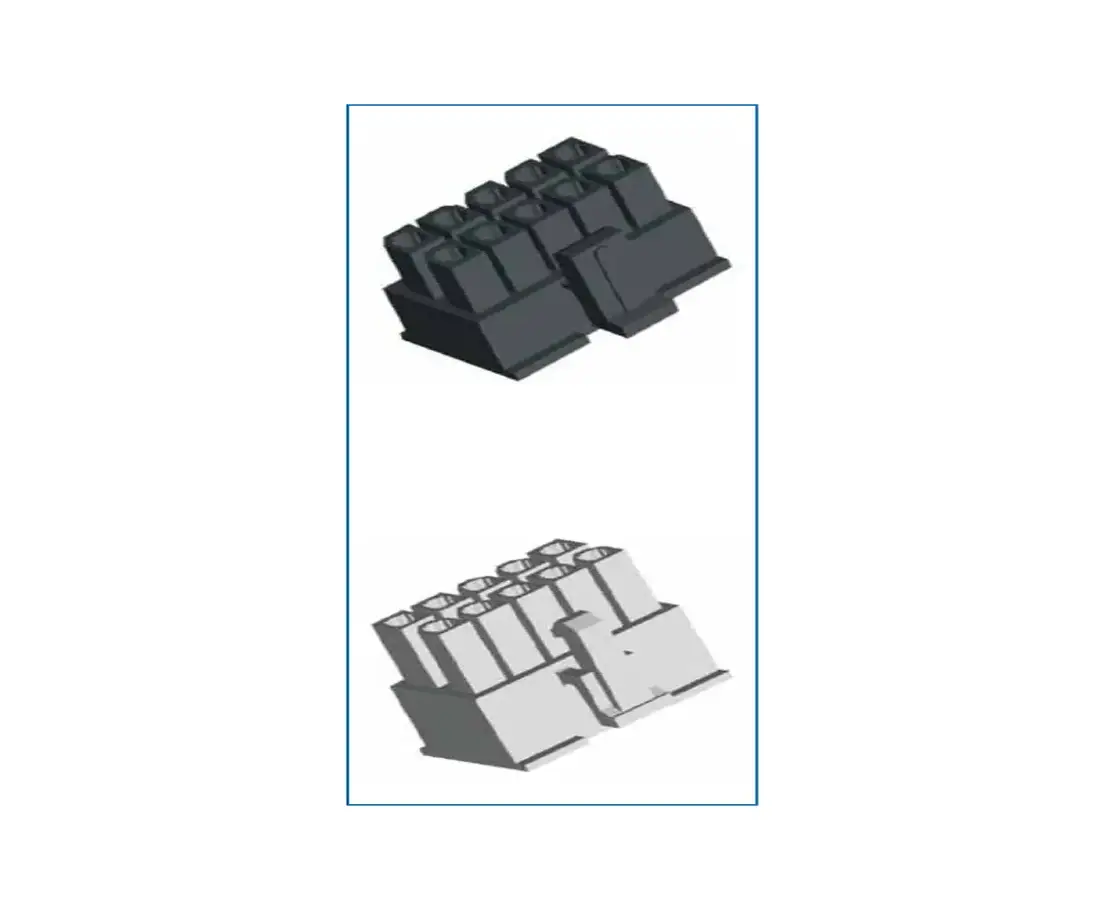 Keyboard switches in dark and light colors.