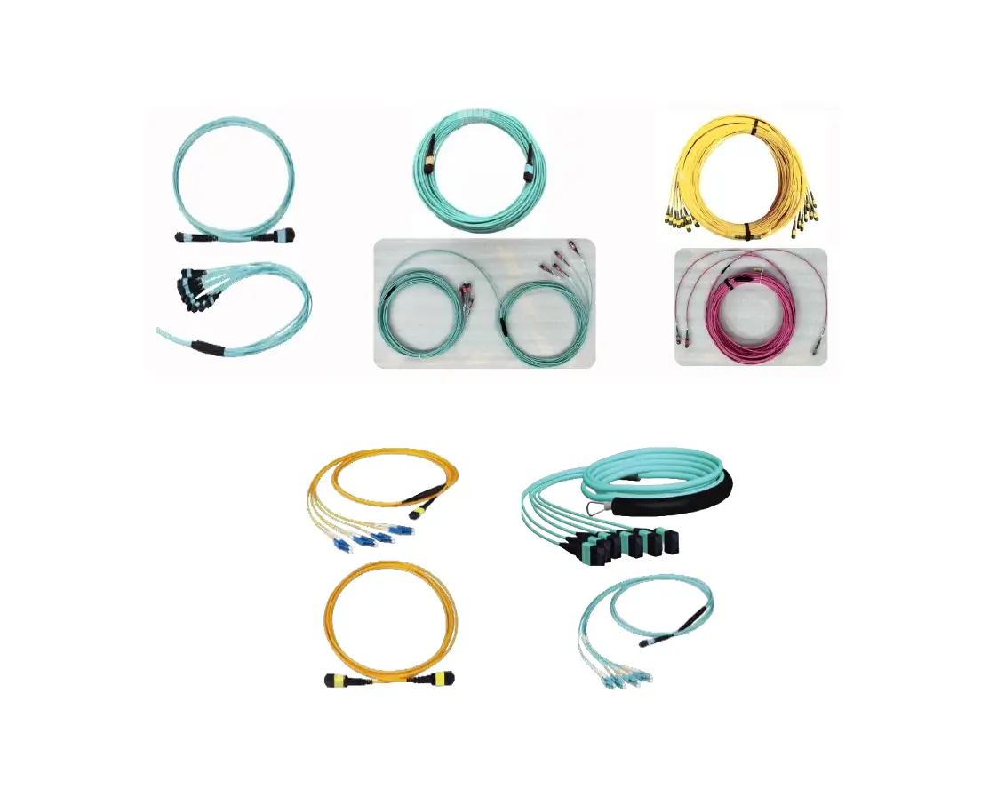 Various colored fiber cables