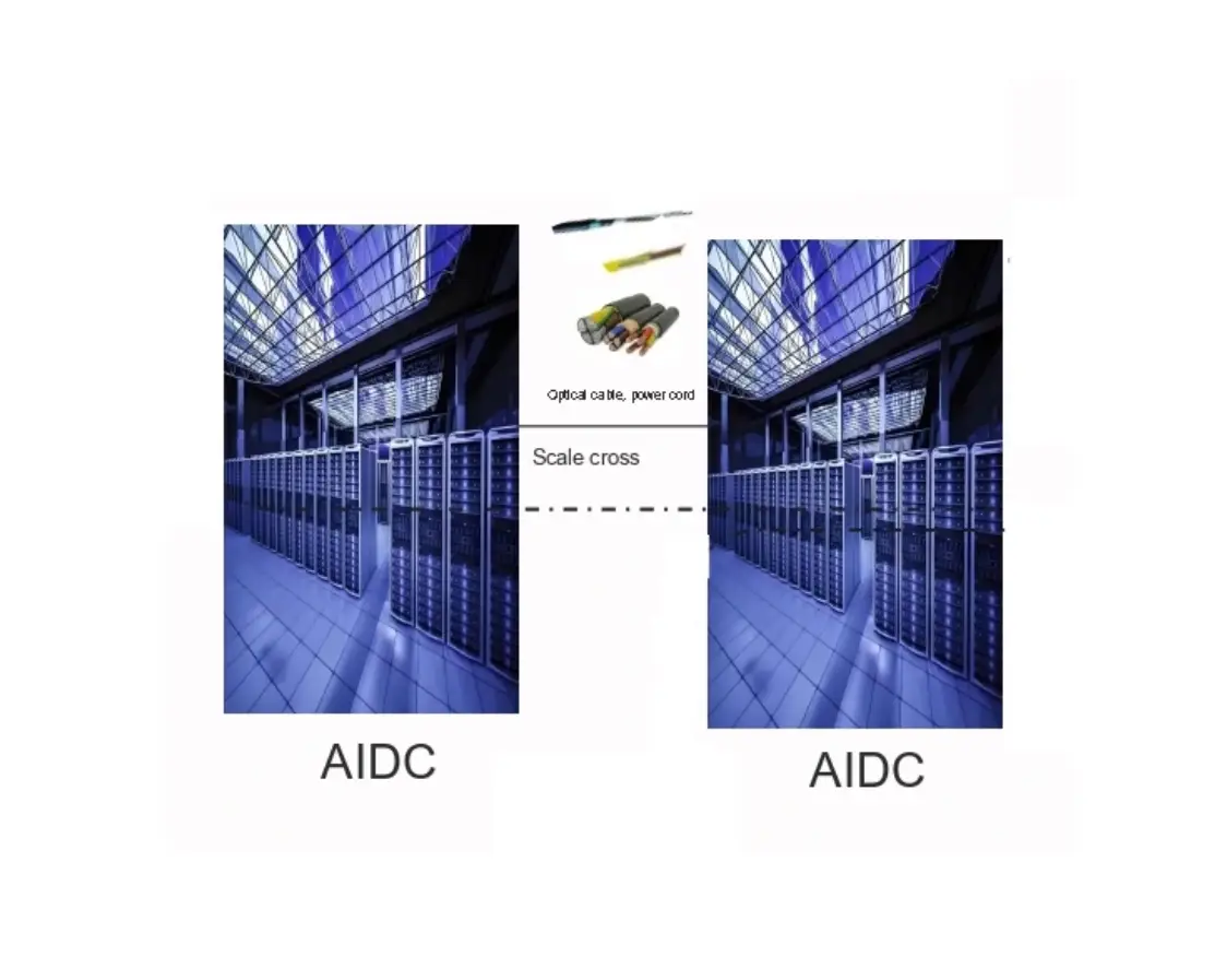Server rooms with scale cross diagram